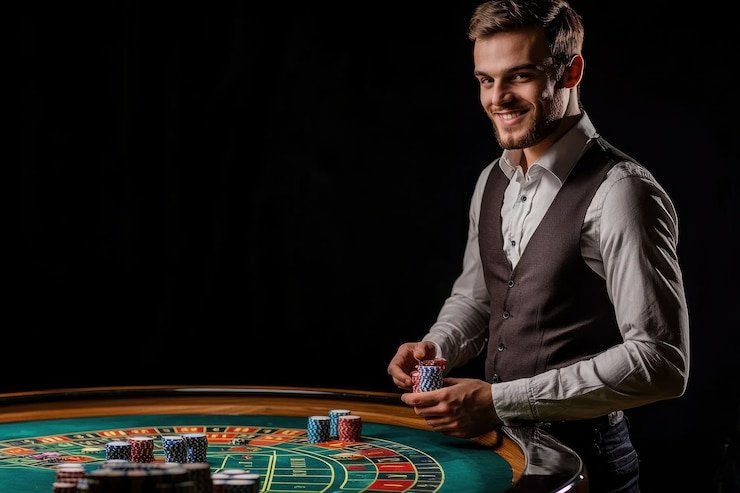Ilustrasi pengguna menikmati konten hiburan petetogel melalui perangkat mobile dengan nyaman