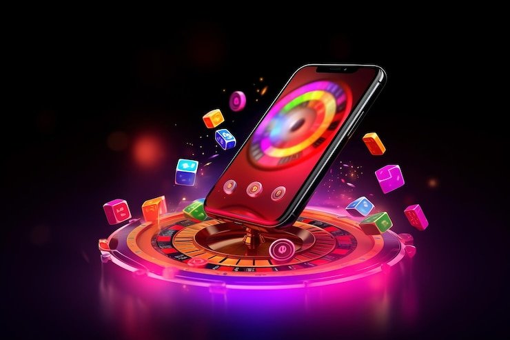 Pemandangan orang menggunakan perangkat mobile untuk mengakses platform hiburan online dengan tata letak yang bersih